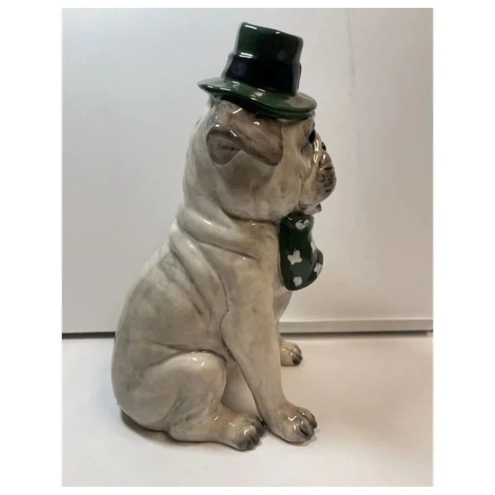 Blue Sky Clayworks 2021 St Patrick’s Day Irish Dog Figurine (Sm Chip) - Picture 5 of 8